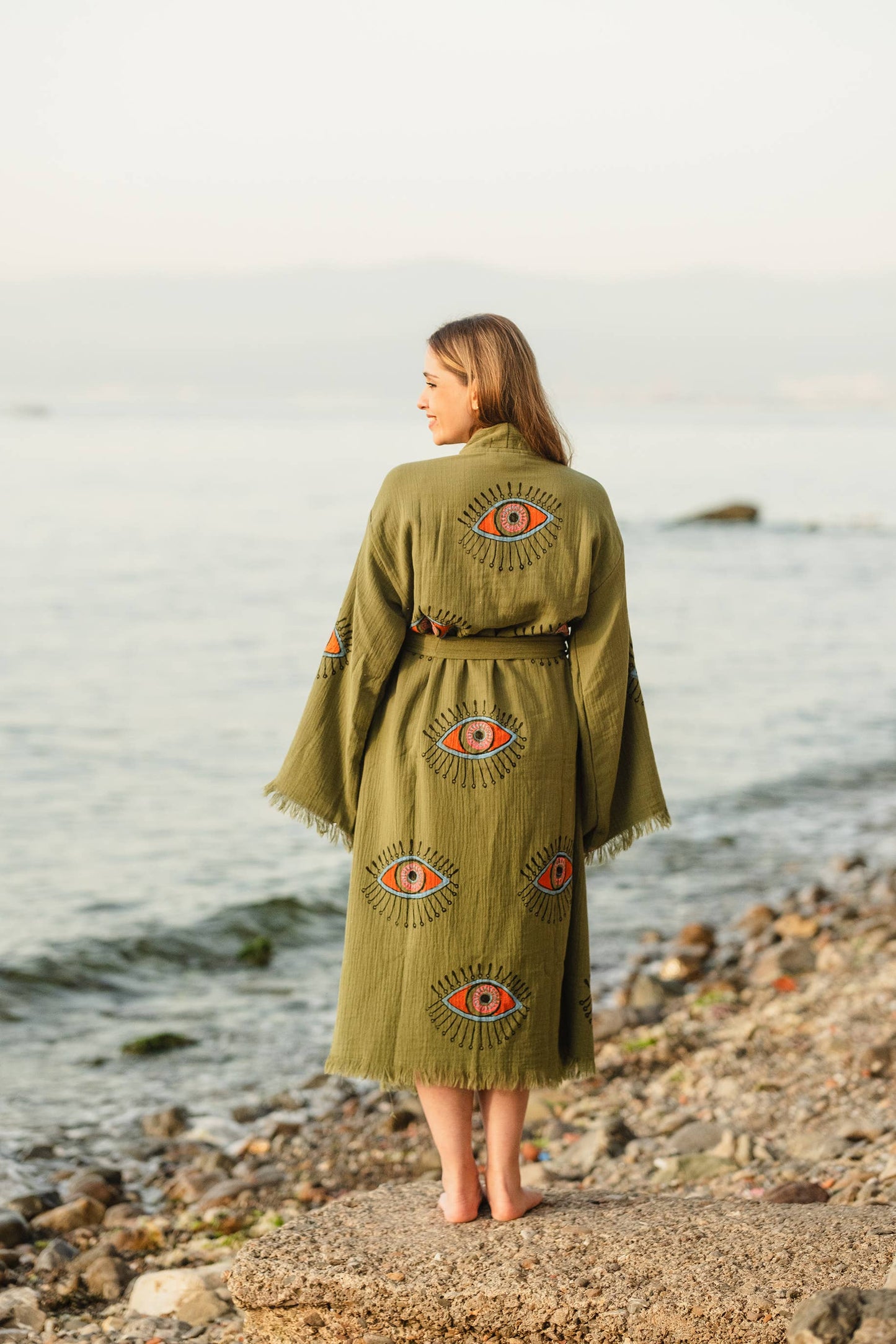 Blue Evil Eye Robe : Pink