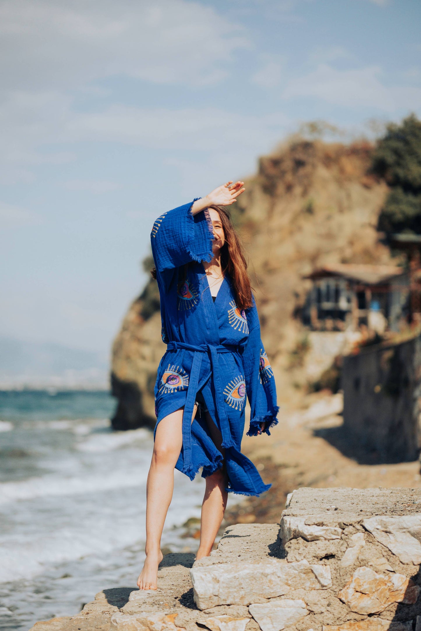 Blue Evil Eye Robe : Pink