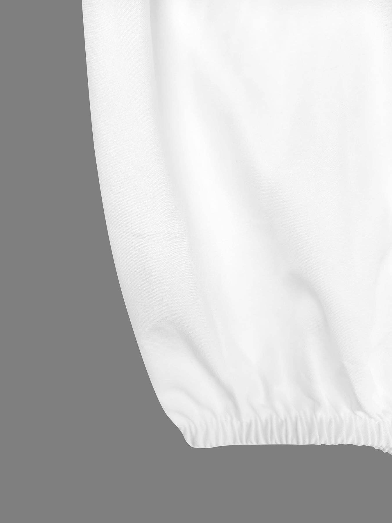 Long Sleeves Loose Solid Color Lapel Collar Mini Dresses: WHITE