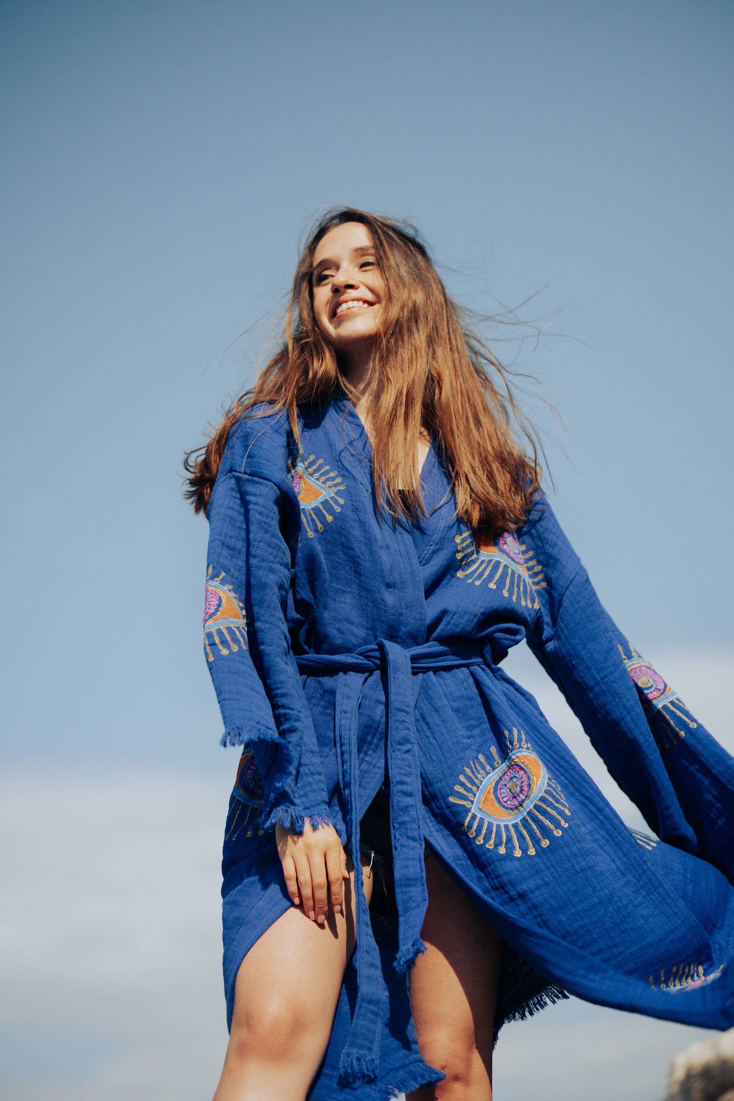 Blue Evil Eye Robe : Pink