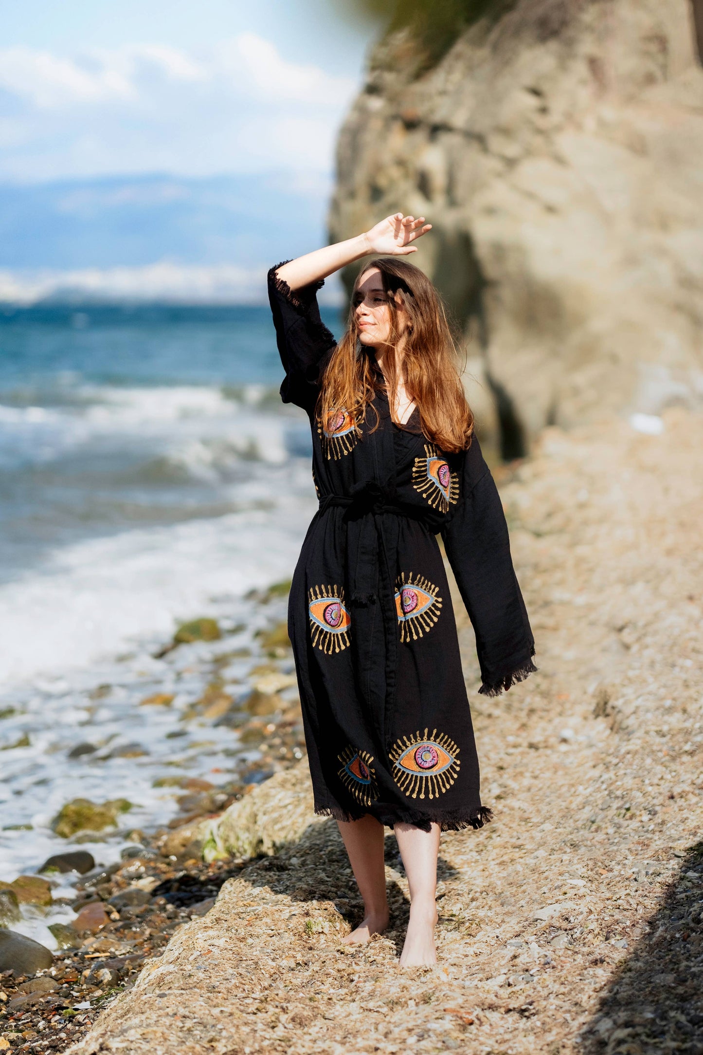 Blue Evil Eye Robe : Pink
