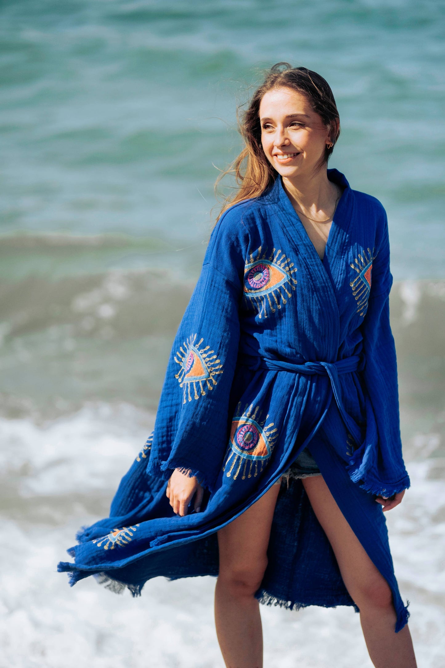 Blue Evil Eye Robe : Pink