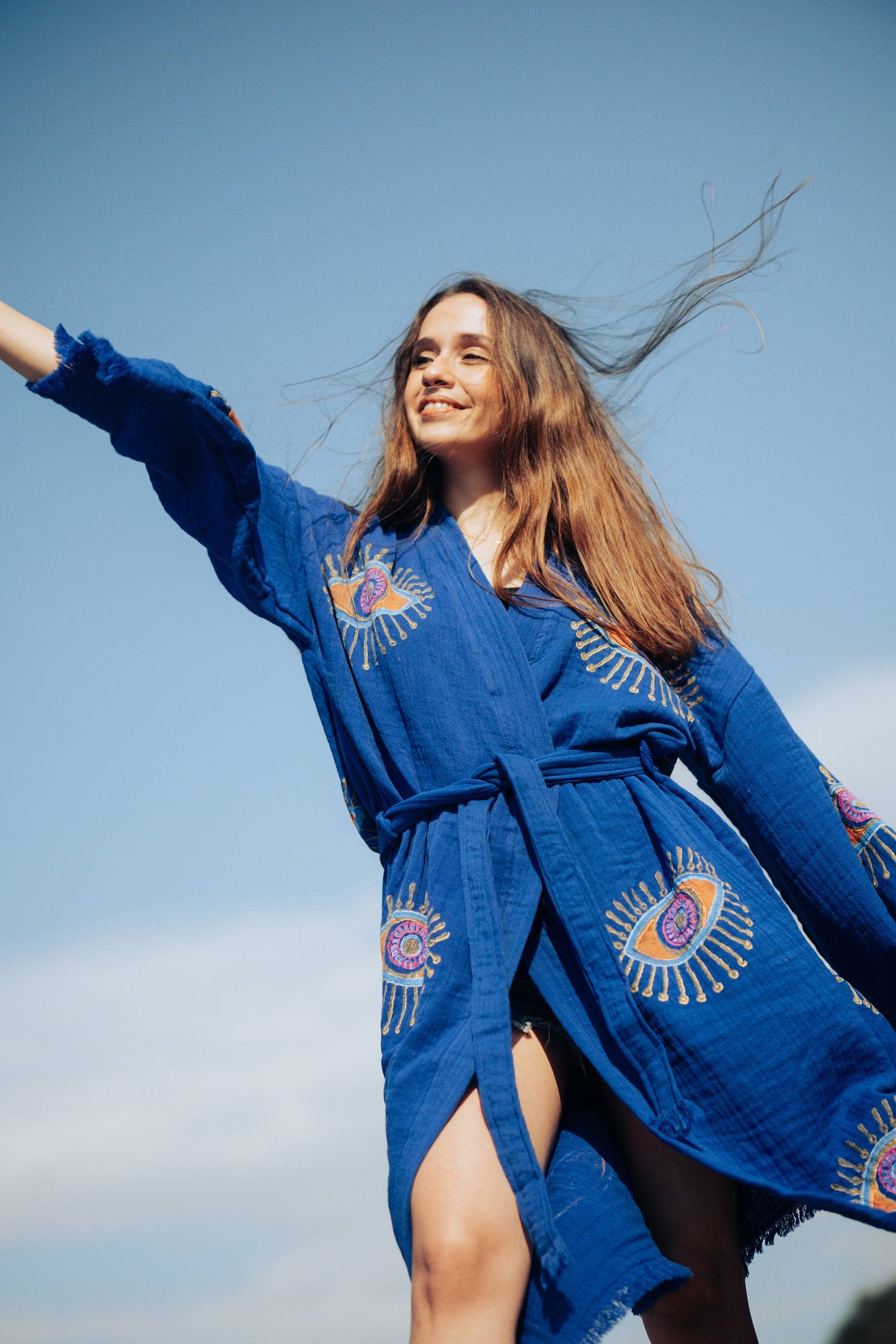 Blue Evil Eye Robe : Pink